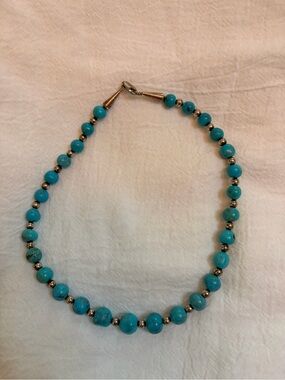 Carolyn Pollack Native American Turquoise and Sterling Silver Bead Necklace